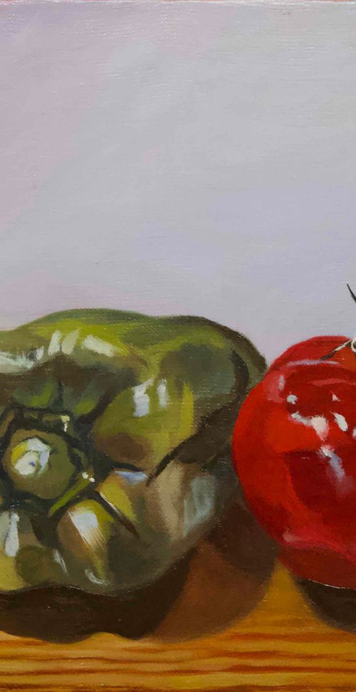 Pepper and tomato by Anne Zamo