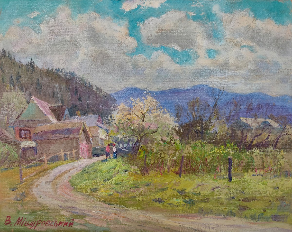 Impressionistic Landscape Oil Painting By Viktor Mishurovskiy, 15 X 12", Srping, Original Artwork