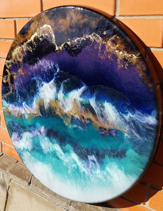 Wind melody - abstract epoxy resin fluid artwork