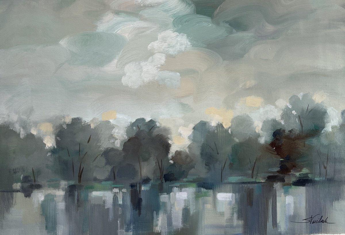  Indigo Haze By Silvia Vassileva, 36 X 24, Artwork For Sale On Artfinder
