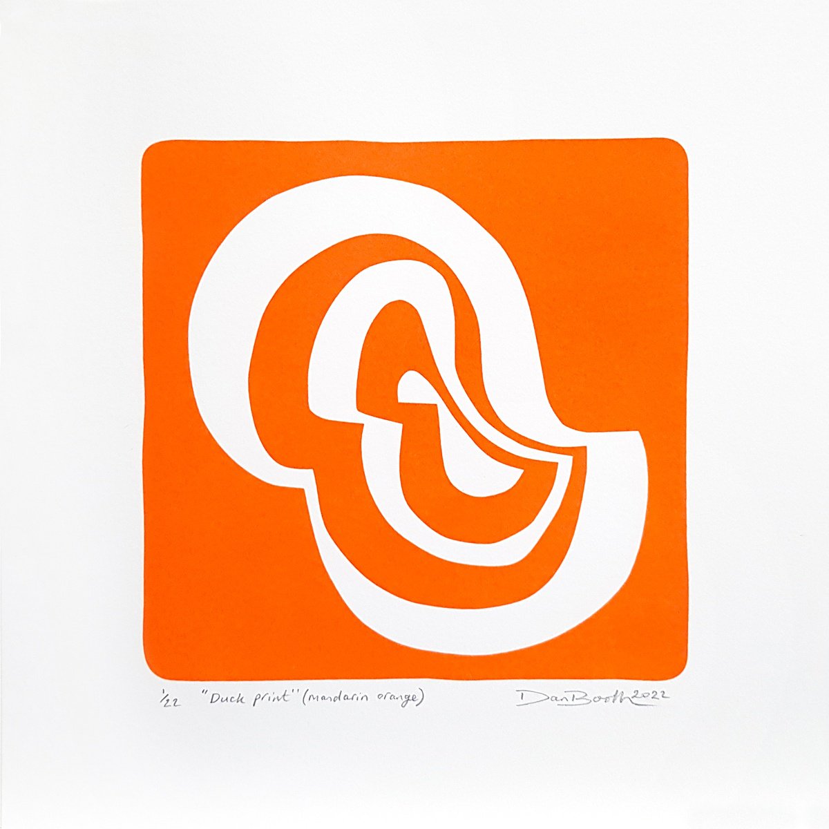 Duck Print (Mandarin Orange) by Dan Booth