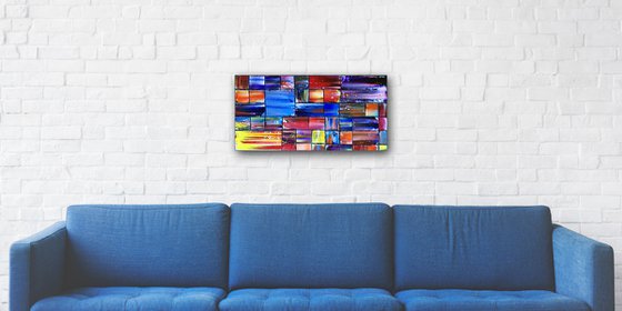 "Guess Who's Back?" - SPECIAL PRICE + FREE USA SHIPPING - Original PMS Abstract Oil Painting On Wood - 24" x 12"