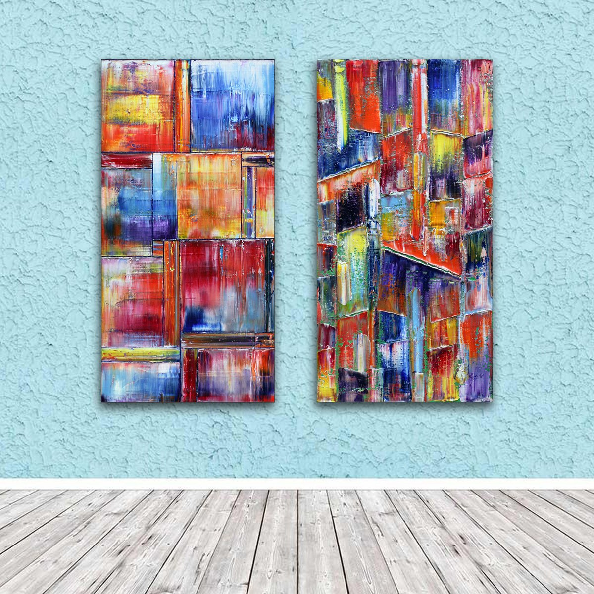 Abstract Oil Painting By Preston M. Smith (Pms), 48 X 48", "Powerhouse", Original Artwork