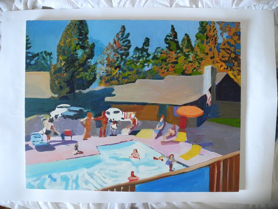 Motel pool scene