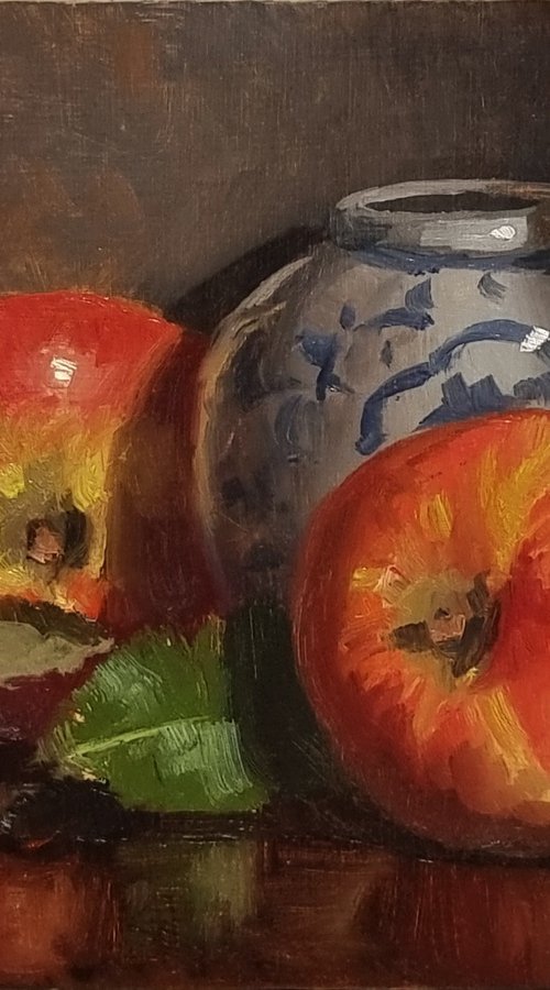 2 Apples and a Vase by Pascal Giroud