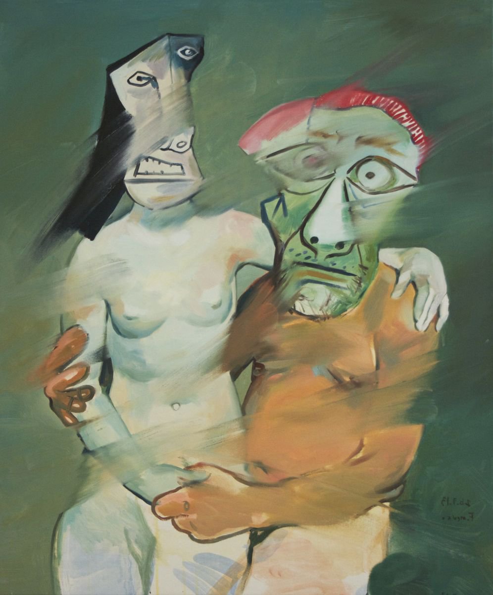 Picasso with his classic girlfriend from the series Picasso by Maxim Fomenko