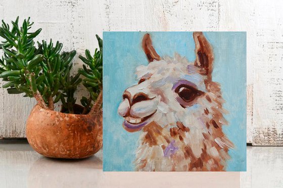 Cheerful Llama Painting