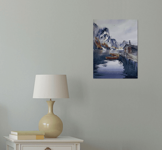 Boats on Lake Braies, Italy