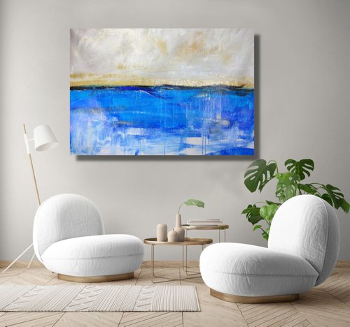 large paintings for living room/extra large painting/abstract Wall Art/original painting/painting on canvas 120x80-title-c722 by Sauro Bos