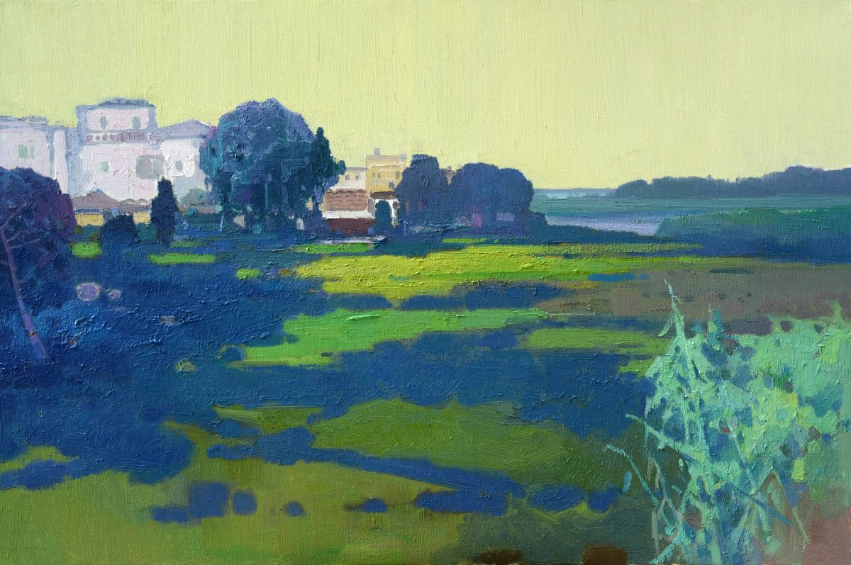 Impressionistic Landscape Oil Painting By Jianzhe Chon, 35 X 24, Spring 206, Original Artwork