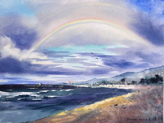 Rainbow over the sea Kites