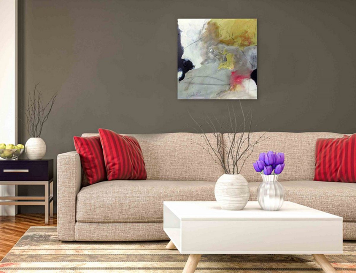 Abstract Painting By Christa Haack, 21 X 21, The New Day After The Sturm, Original Artwork