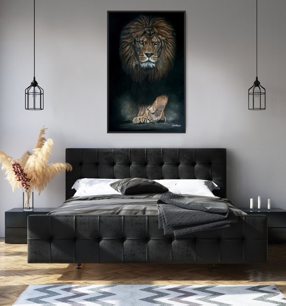 Lion portrait "Survivor"