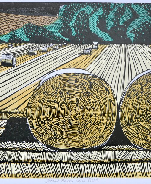 Straw bales in a field by Keith Alexander