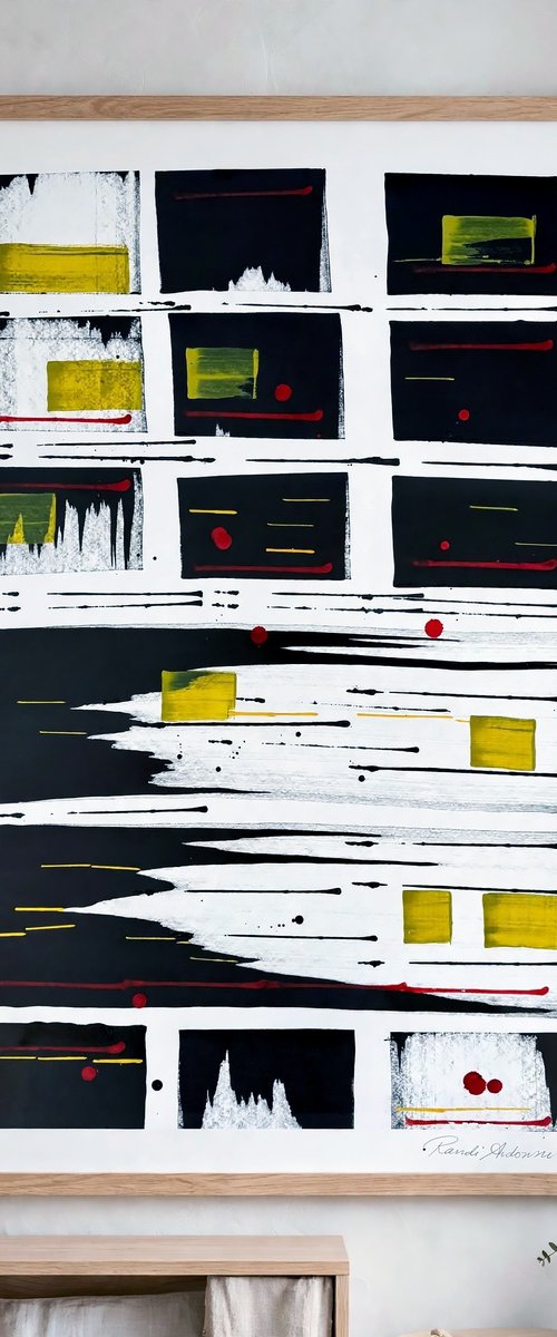 Rhythms in Black, Yellow and Red II by Randi Antonsen