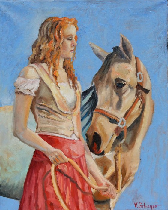 Friends. (girl and horse)