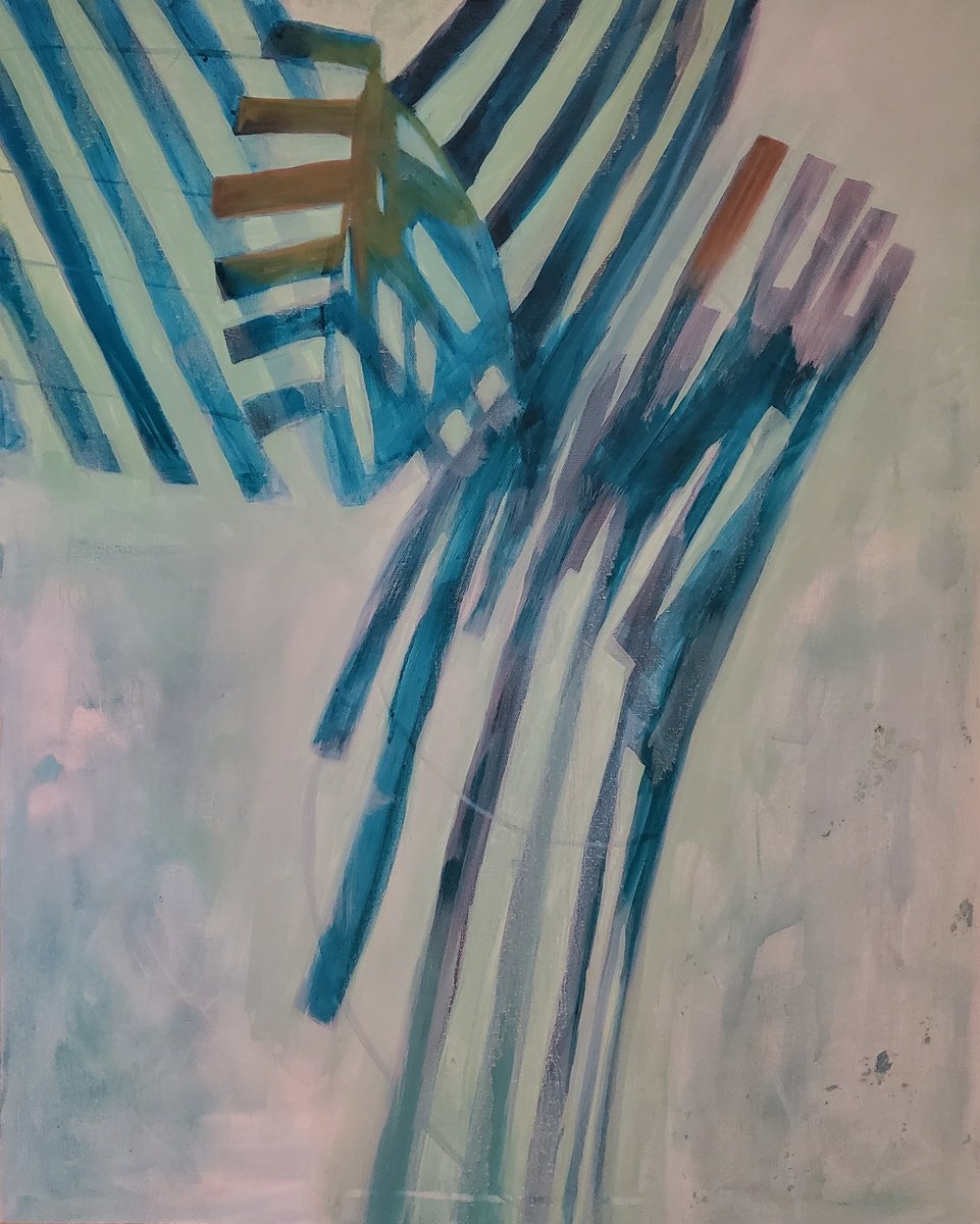 Organic Abstract Oil Painting By Rebecca Hodel, 24 X 30", Shadows, Original Artwork