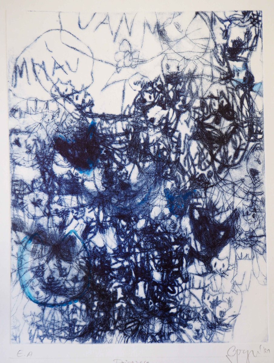 Expressive Animal Limited Edition Print By Cynthia Gregorova, 6 X 8, Priveselo Ii (Too Fun To Handleii), Original Artwork