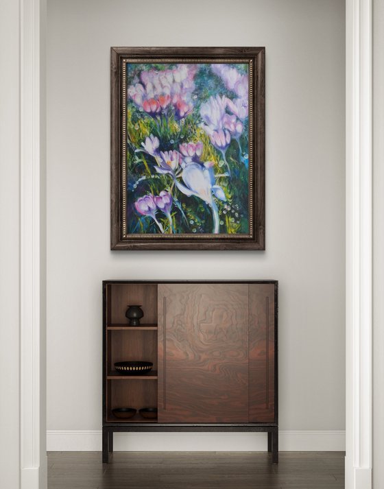 Crocus field Floral Abstract