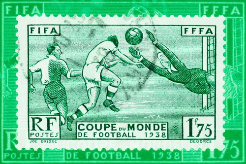 FIFA Football World Cup 1938 -Stamp Collection Art by Deborah Pendell