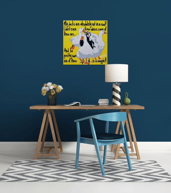 Yellow Ducks in a Row! 2 61cm x 61cm