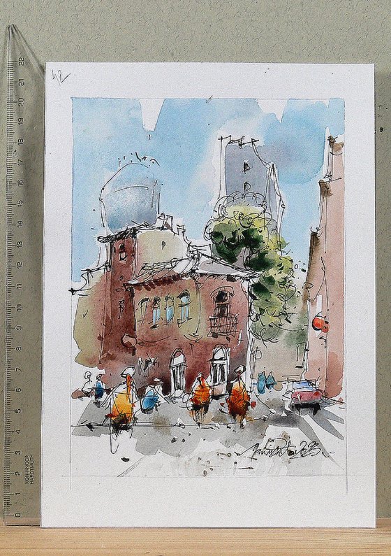 Bucharest Watercolor Streets.