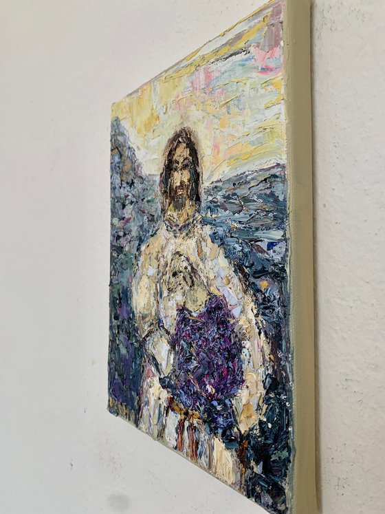 Jesus holding a lamb