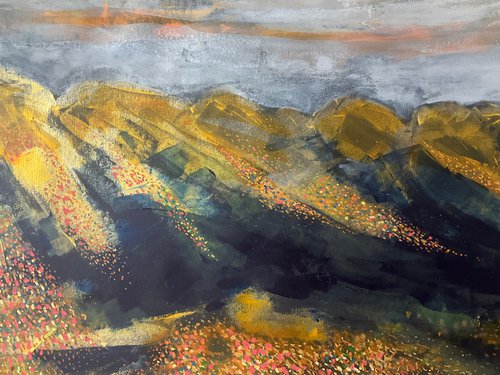 Grey clouds over the Ochil hills by Gwendolyn Fleming
