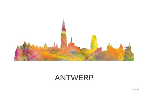 Antwerp, Belgium Skyline WB1 by Marlene Watson