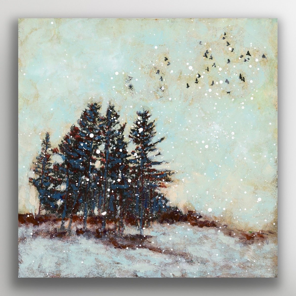 Impressionistic Giclee Print , The Sound Of Snow 1 By Melinda Macdonald, 20 X 20, Artwork For Sale On Artfinder