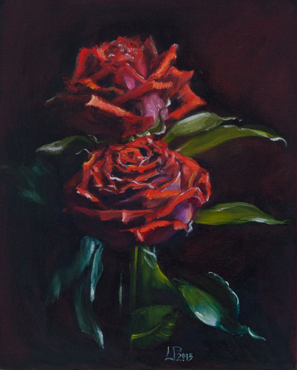 Red Roses by Liudmila Pisliakova
