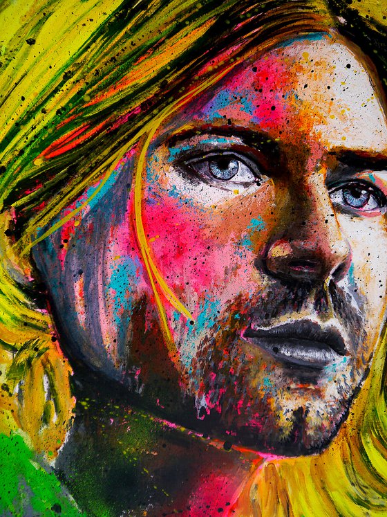 Portrait Kurt Cobain Electrophospho Celebrity POP NIRVANA XTRA large