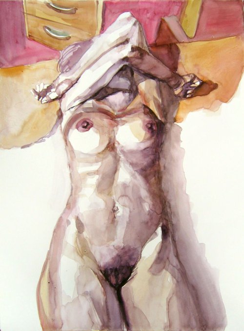 nude  ( hidden dreams ) by Goran Žigolić Watercolors