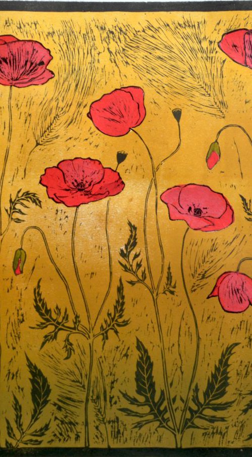 Poppies in Gold by Tricia Newell