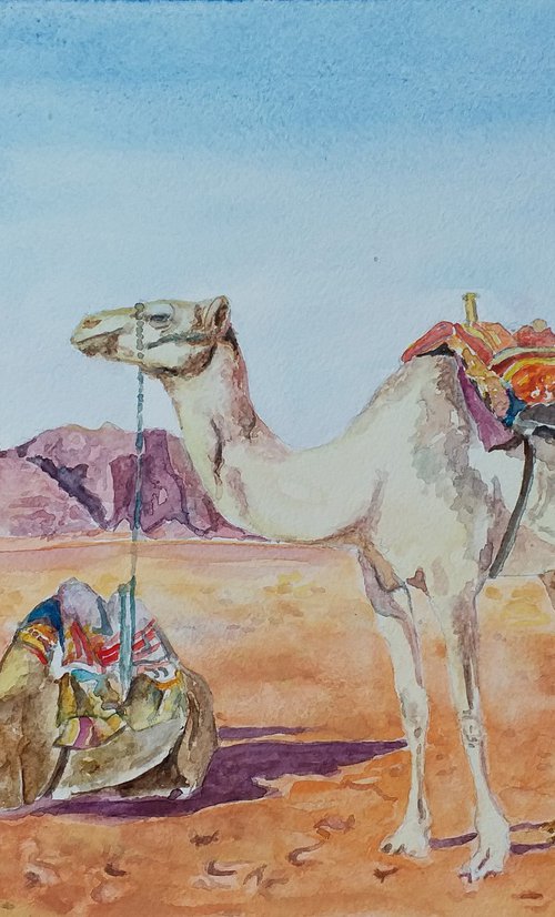 CAMELS-SCENE FROM THE DESERT by Zoran Mihajlović Muza