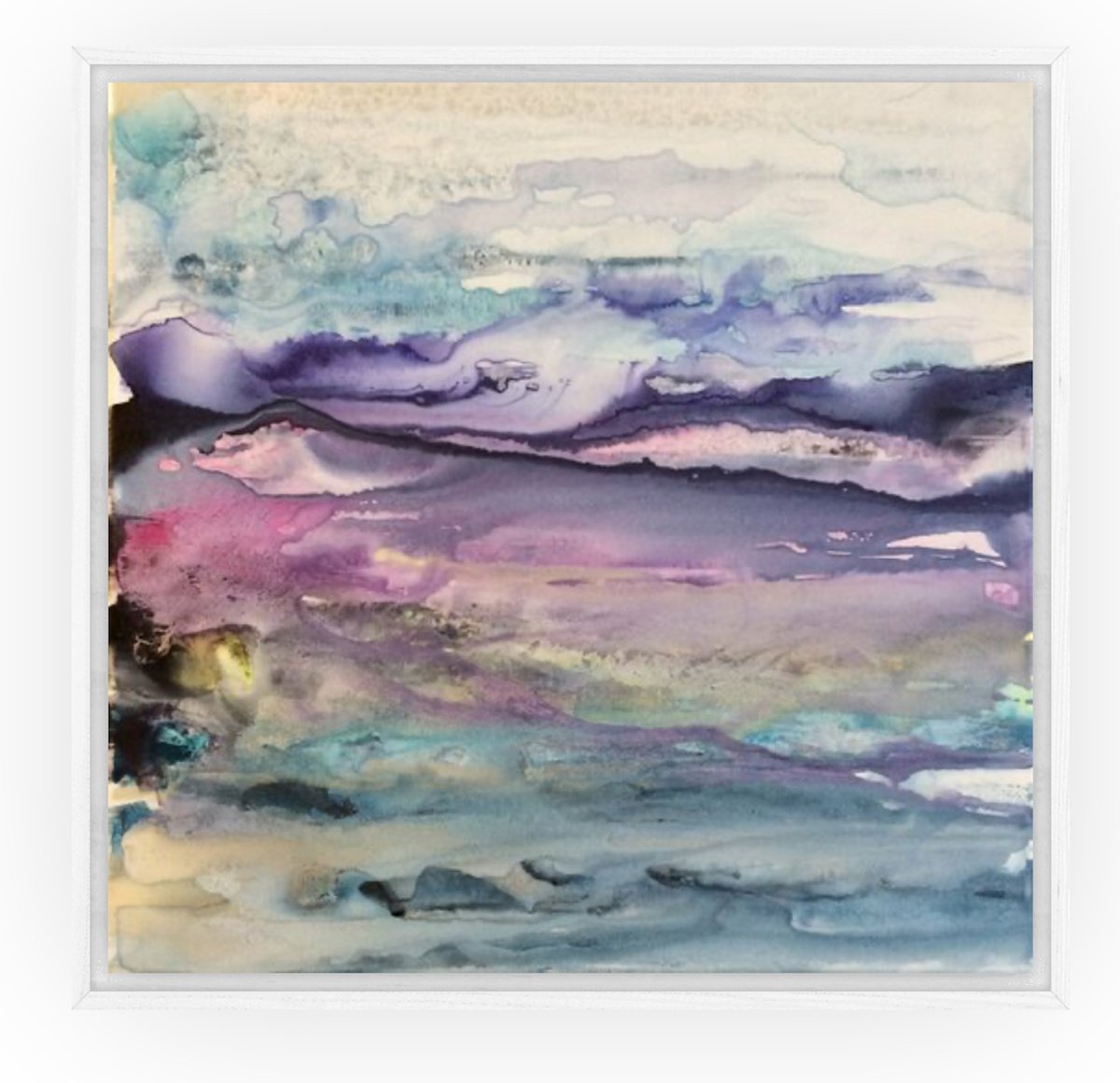 Abstract Landscape Painting By Gesa Reuter, 20 X 20, Where Waters Flow, Original Artwork