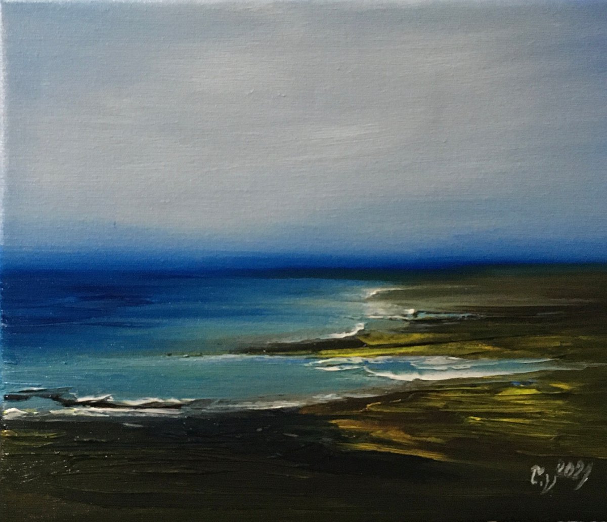 Impressionistic Landscape Oil Painting By Timea Valsami, 14 X 12", Serenity, Original Artwork