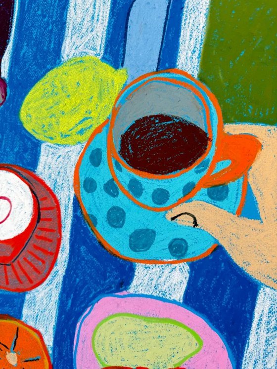 Blue Stripes and Citrus Dreams