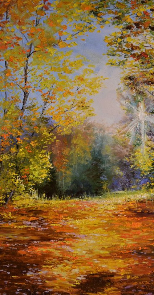 ORIGINAL OIL PAINTING "GOLDEN AUTUMN" by Oleg Panchuk