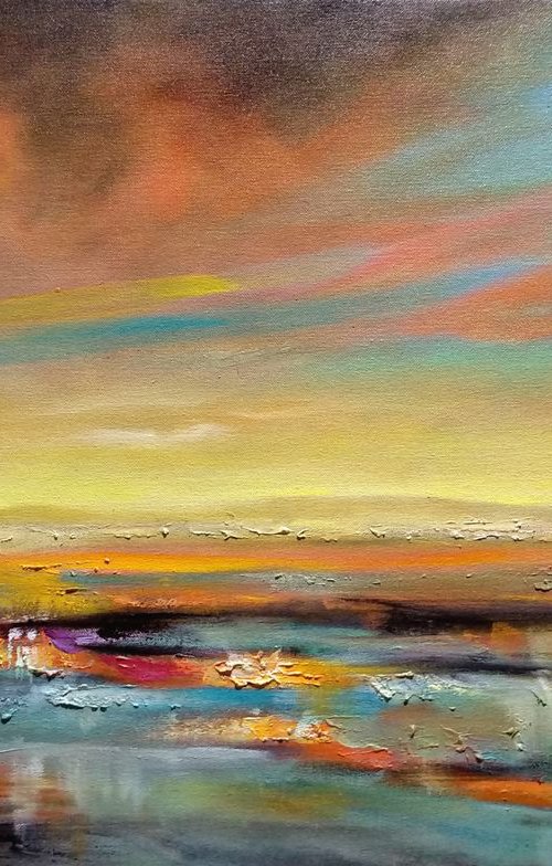 Seaside Tranquility, 30x20 in by Vishalandra Dakur