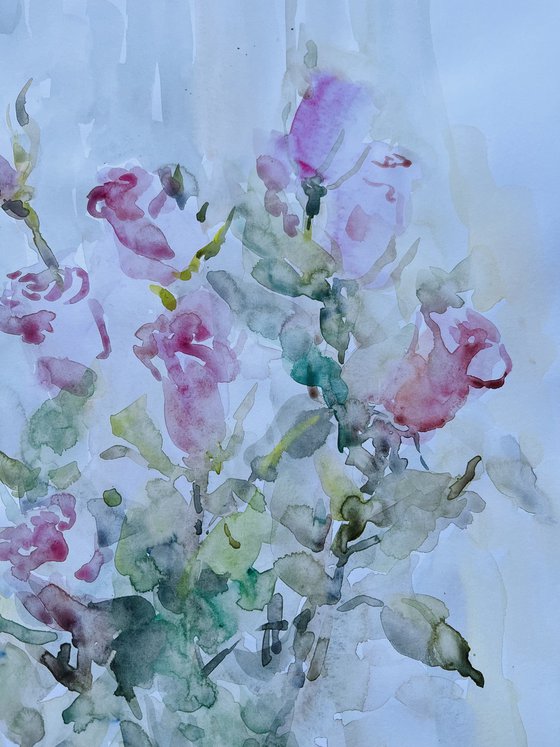 Roses. Original painting.