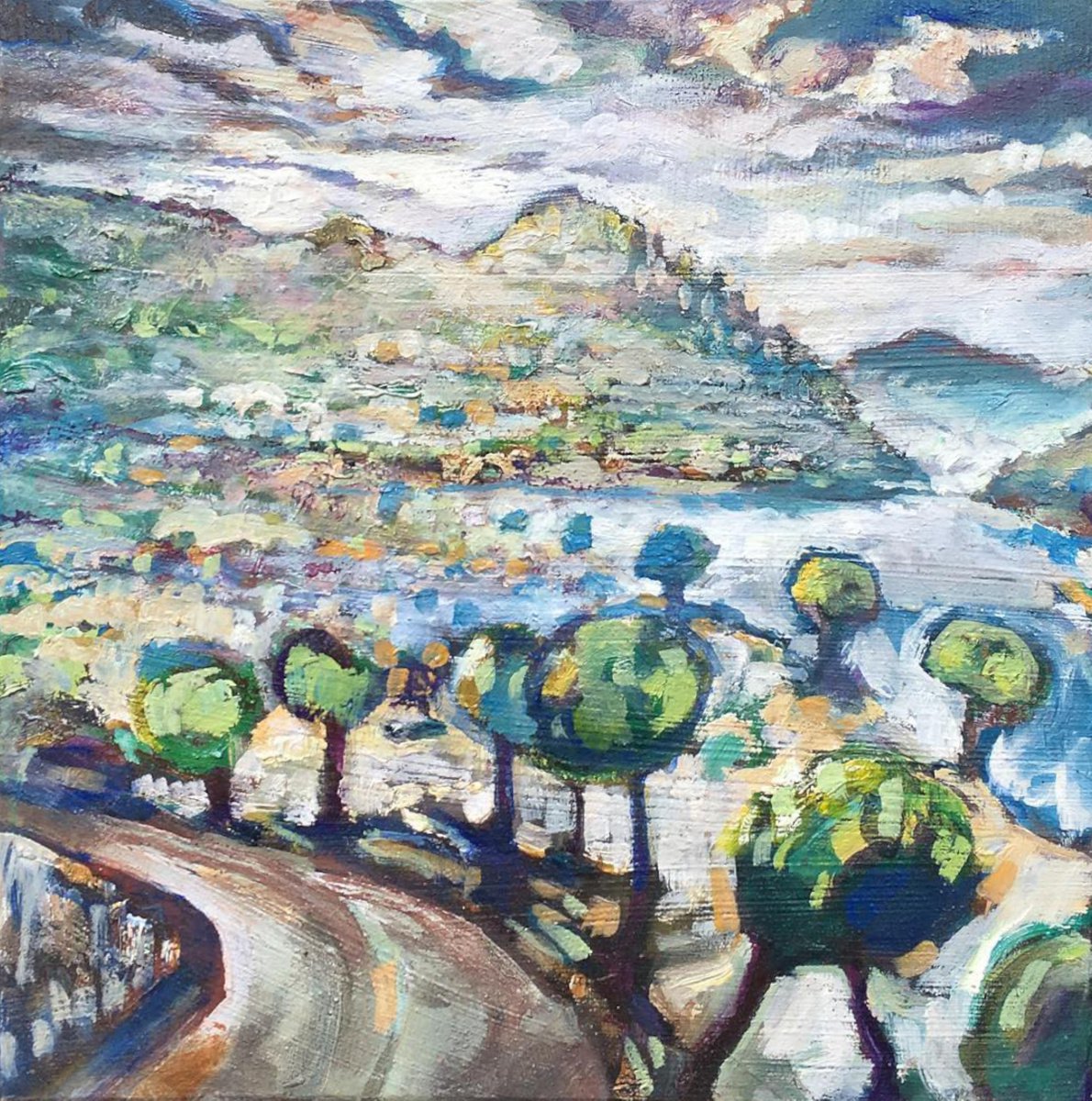 Impressionistic Landscape Oil Painting By Guy Pickford, 12 X 12, A Piece Of Heaven, Original Artwork