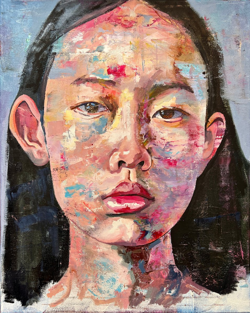 Impressionistic Portrait Oil Painting By Jonathan Mcafee, 16 X 20, Describe, Original Artwork