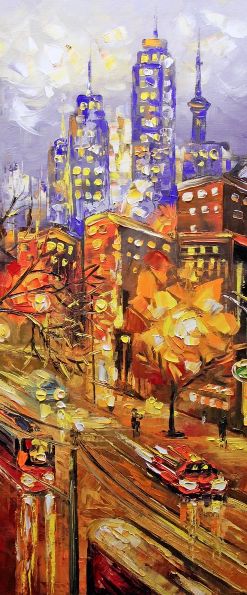 Landscape Oil Painting Rainy New York by Lana Guise