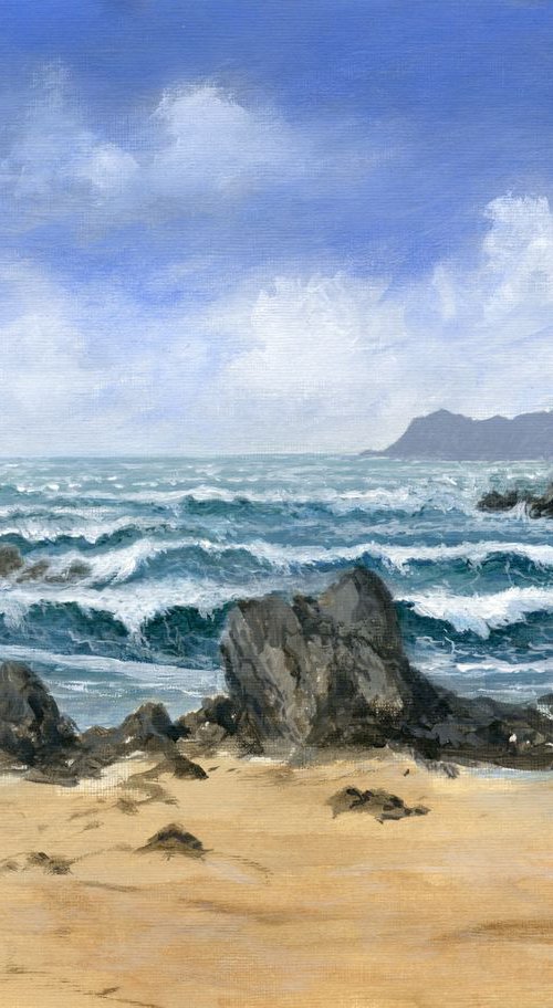 Porthdafarch, Crashing Waves by Bryn Humphreys