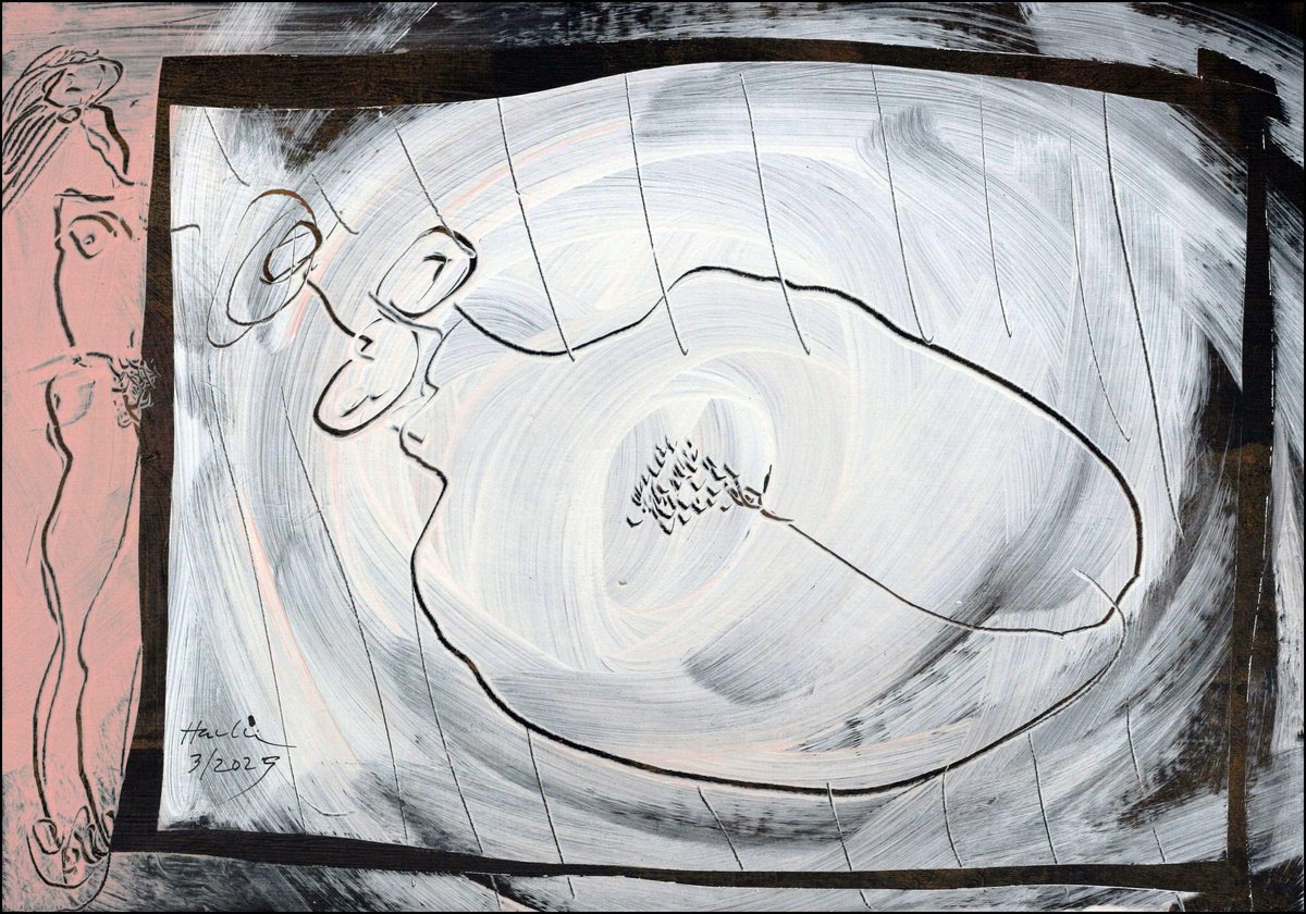 Portrait Acrylic Painting By Jiri Havlik, 20 X 14, Eva, Original Artwork