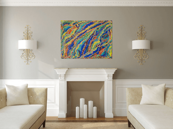 Drifts to the North East LARGE ABSTRACT OIL PAINTING