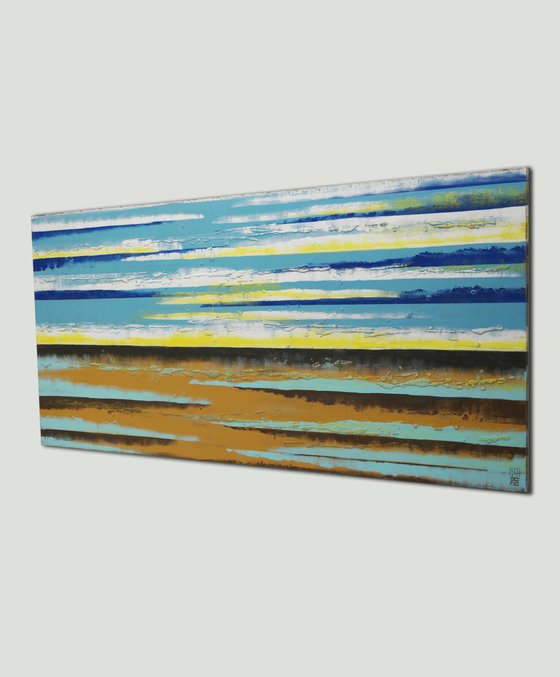 XL Canvas - Sea View Landscape - Abstract Large Painting - Ronald Hunter - 21J