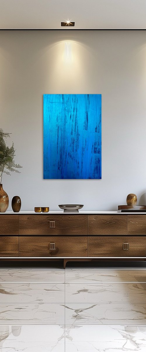 Hand-painted Blue Flow by Exclusive Arts