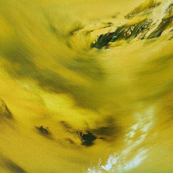 Yellow vision, 100x40 cm, Deep edge, LARGE XL, Original abstract painting